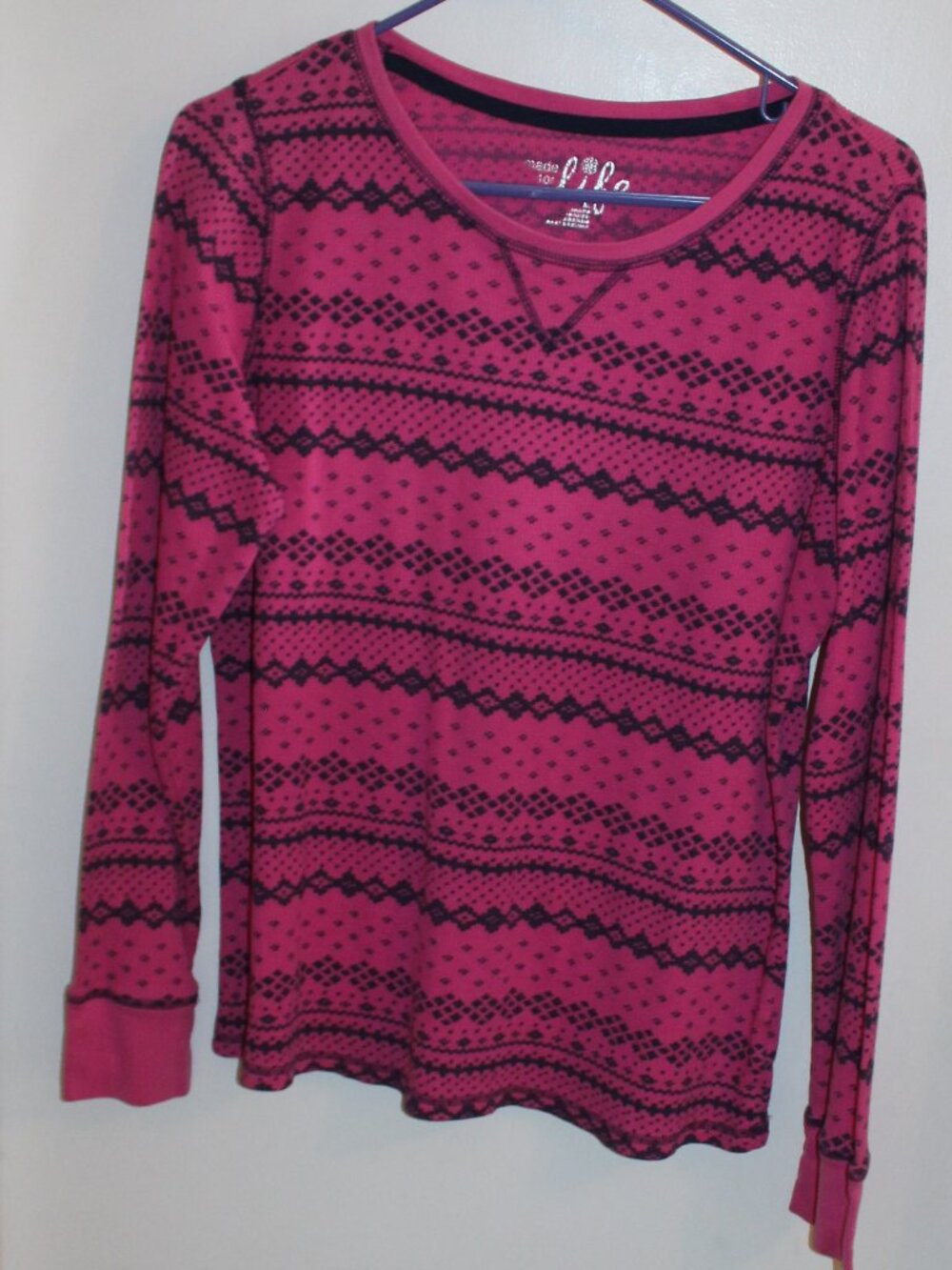 Made for Life long-sleeve geometric Fair Isle pattern top pink/fuchsia